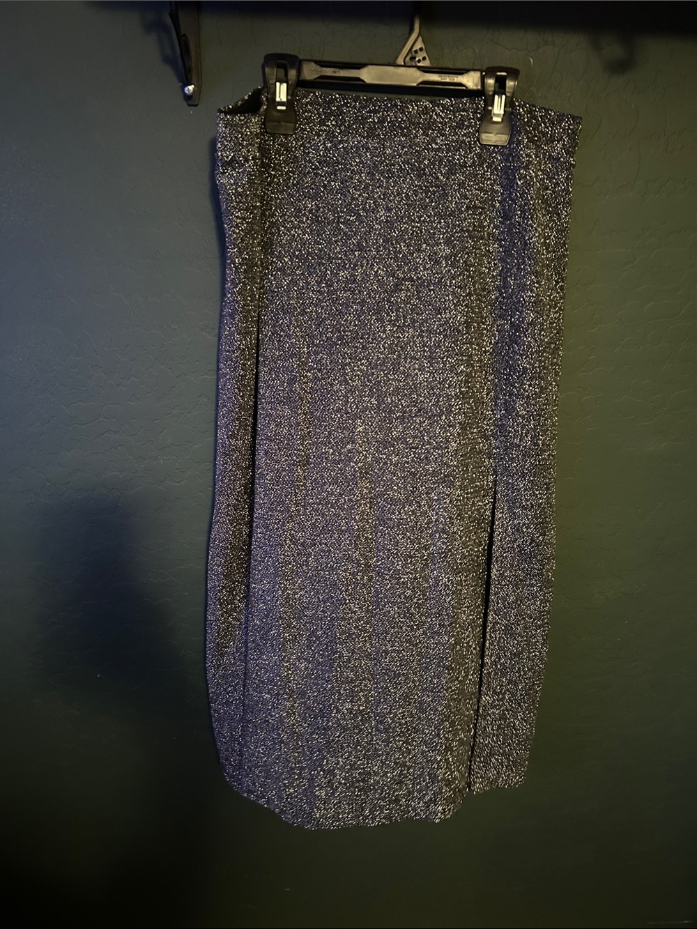 Divided Shimmery Black Pencil Skirt